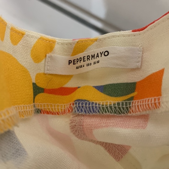 PEPPERMAYO AT LAST SUNRISE LINEN WRAP MINI HALTER DRESS 0 WHITE - Picture 4 of 7